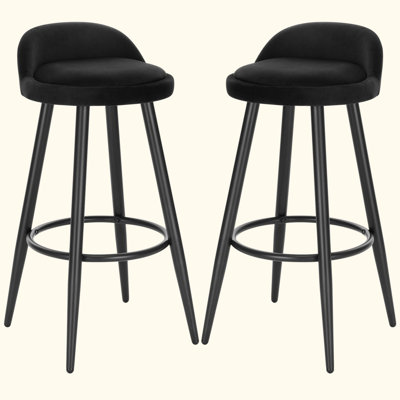 Aaser Upholstered Counter Stool with Metal Frame
