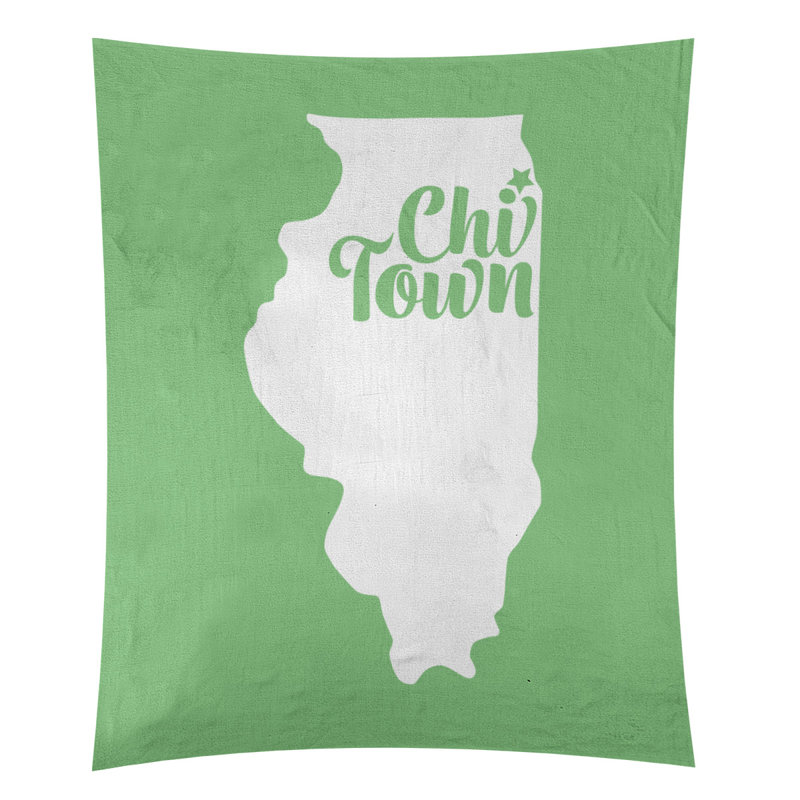 Tapisserie de Chi Town, Illinois, H 80 po x l 68 po, Vert