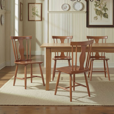 Chaises de salle à manger en bois massif de 17 po de largeur Mid-Century