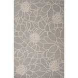 Corolla Floral Handmade Tufted Wool Natural/White Area Rug
