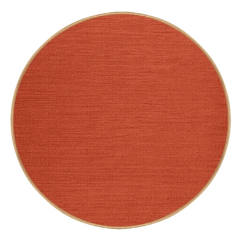 Machine Washable Solid Red Area Rug, Round 3'