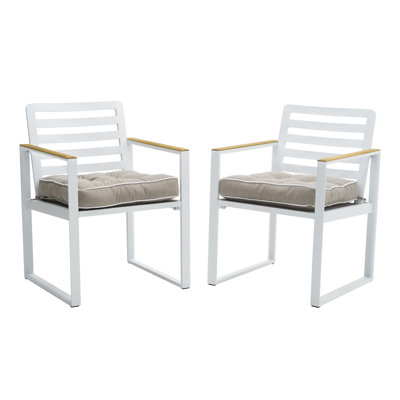 Ensemble de 2 coussins de siège d'extérieur touffetés avec attaches pour patio 19 po x 19 po, gris moyen