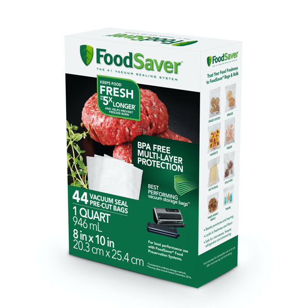 FoodSaver Quart Vacuum Seal Bags, BPA-Free for Food Storage and Sous Vide,  120 Count