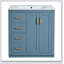 Ensemble de meuble-lavabo 30 po avec lavabo en céramique, armoire de rangement en bois massif, ensemble de meuble-lavabo autoportant avec 3 tiroirs et portes à fermeture douce-896497113
