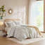 Ensemble de housse de couette en coton avec sauge chenille / ivoire 3 pièces-114494898