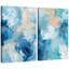 Bleu sarcelle, peinture abstraite, moderne et moderne-101791507-101791506