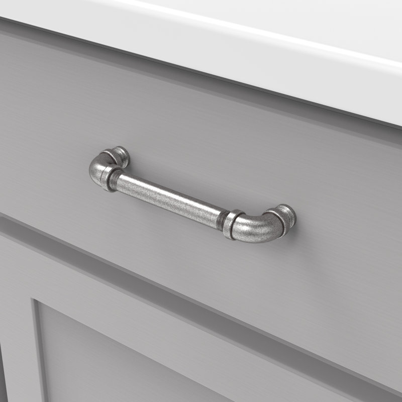 Pipeline Kitchen Cabinet Handles, Solid Core Drawer Pulls for Cabinet Doors, 5-1/16" (128mm), Black Nickel Vibed