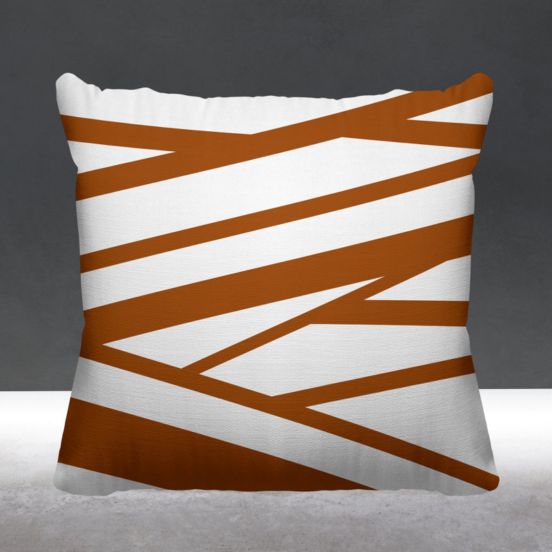 Coussin décoratif intérieur / extérieur Risley Minimalist, Orange brûlé, H 19 po x l 19 po, Carré