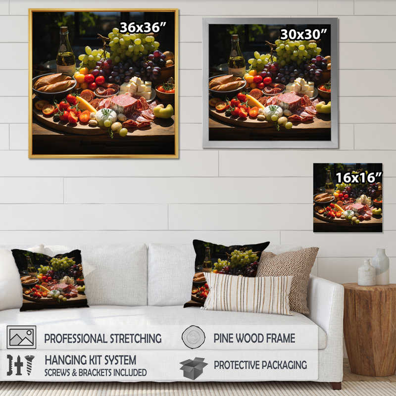 «Delectable Delights I», reproduction sur toile, H 16 po x l 16 po x P 1 po, Encadrement doré