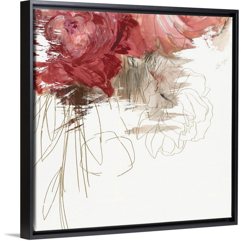 Reproduction d’art sur toile, "Crimson Lust III" par PI studio, Cadre noir, H 32 po x l 32 po x P 1,75 po