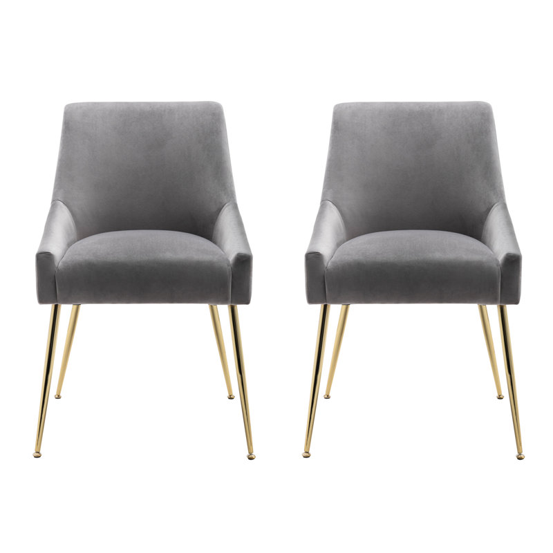 Fauteuil en velours l 21,5 po Koblas, Velours gris