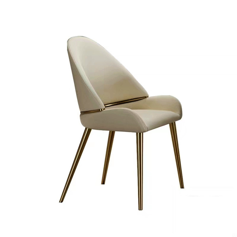 Chaise de salle à manger avec pieds en cuir d'unité centrale (ensemble de 2)
