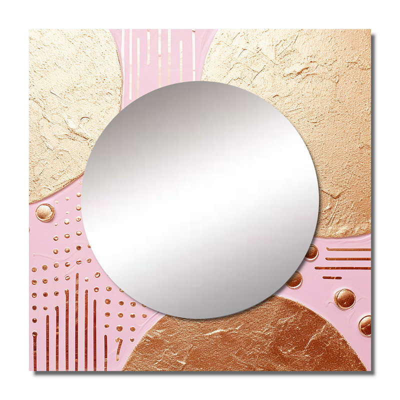 Rhogan - Grand miroir mural carré géométrique moderne pour chambre à coucher, 36 po x 36 po
