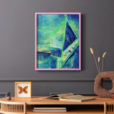 Geometric in Cool II Framed Print - Solid Wood