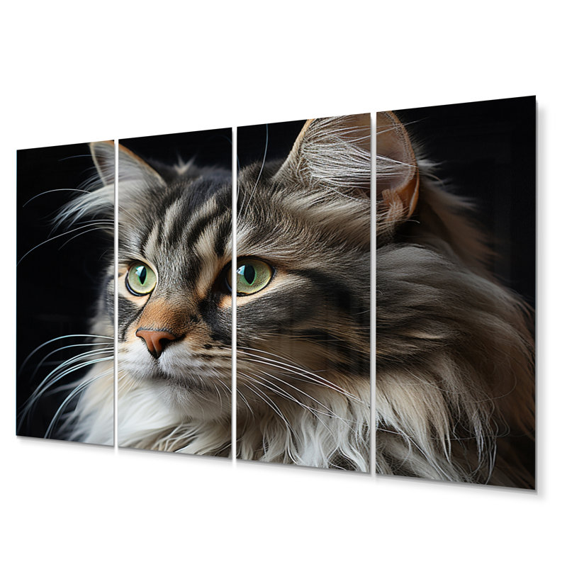 Portrait de chat II - animaux, ensemble de reproductions d'art en métal