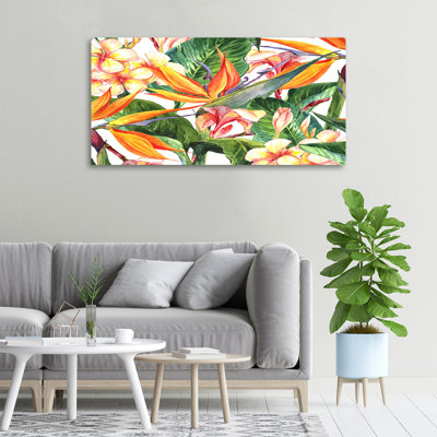 Tropical Flowers - Wrapped Canvas Print