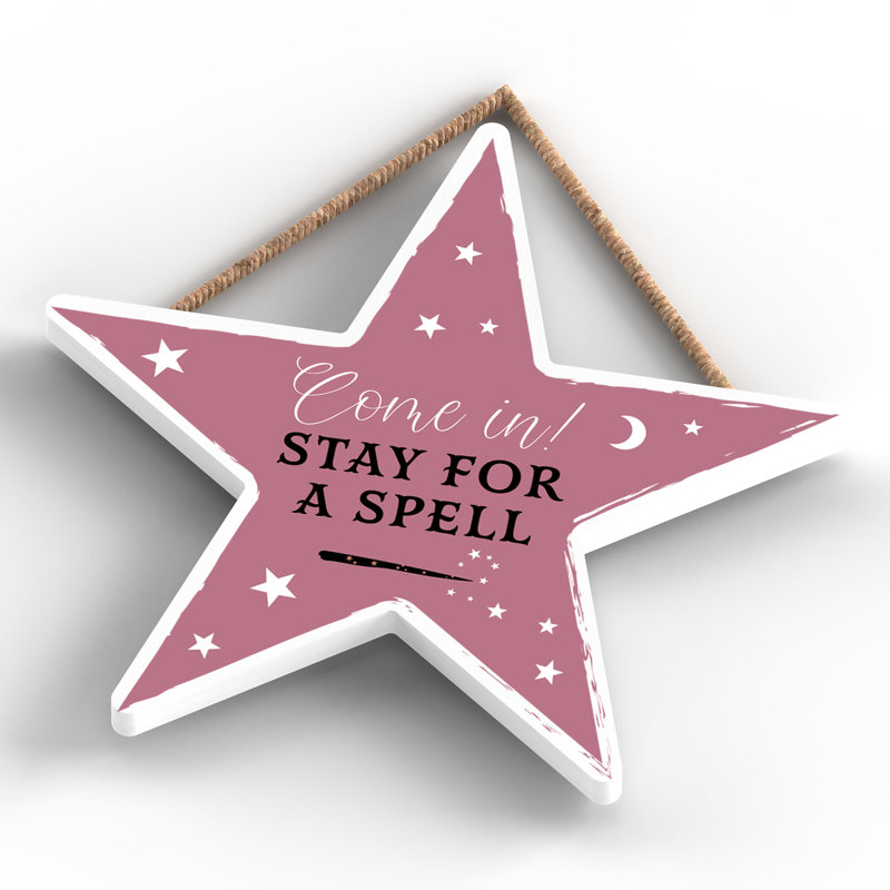 Witch Come In Wooden Star Plaque
