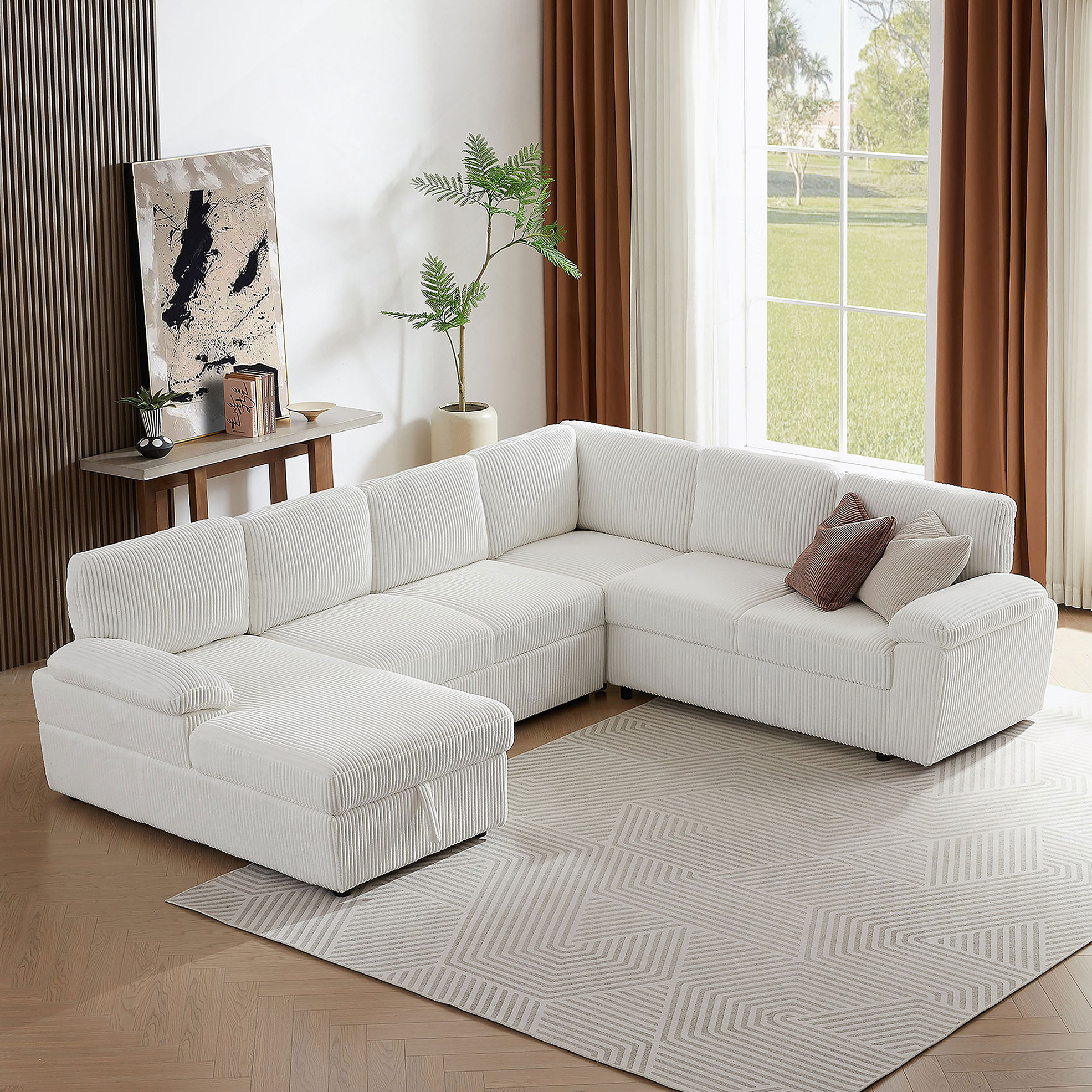 Latitude Run® Oversized Modular Storage Sectional Sofa Couch for Living ...