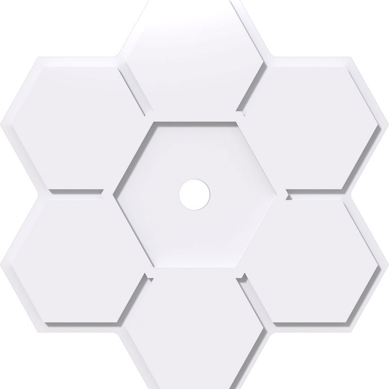 Médaillon de plafond contemporain en PVC de qualité architecturale Daisy, H 1 po x l 28 po x P 28 po