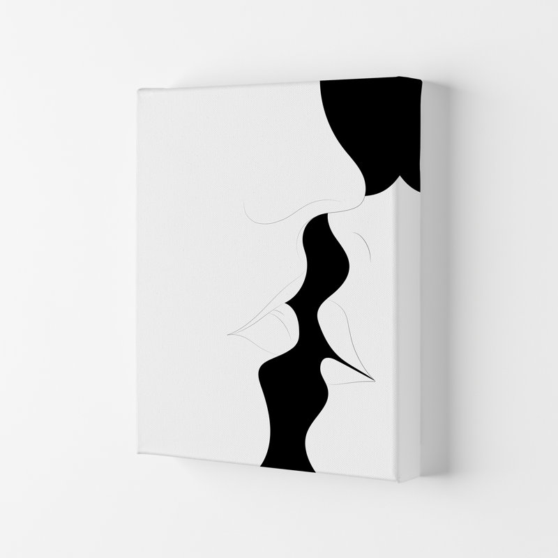 Just A Little Kiss White - Print, 84.01cm H x 59.4cm W x 3cm D, No Framed