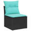  Ensemble de canapé de jardin avec coussin 5 pièces noir et turquoise