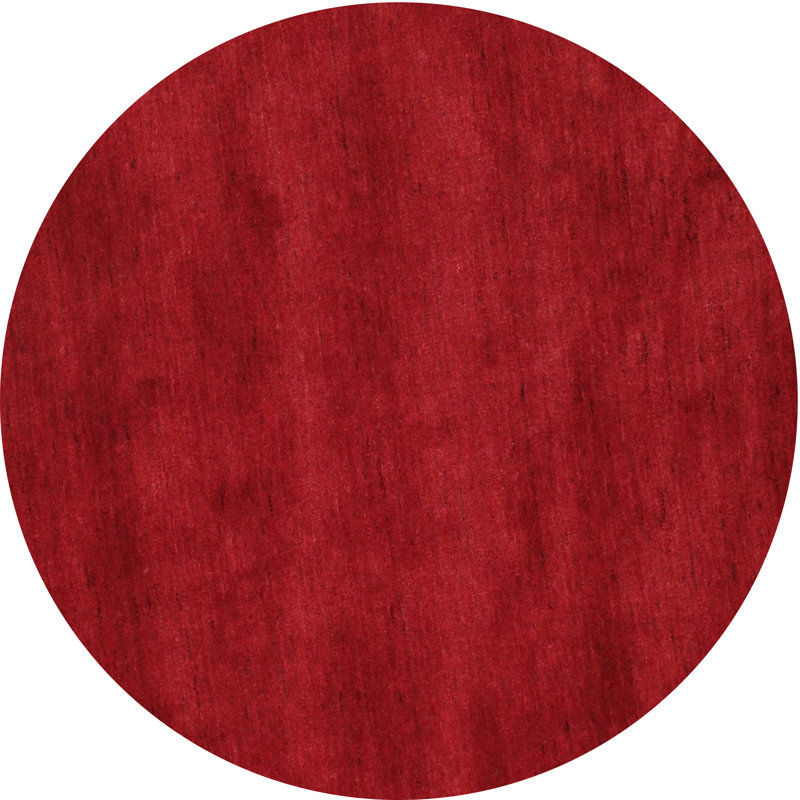Tapis de zone rouge pourpre contemporain, Rond 4 pi