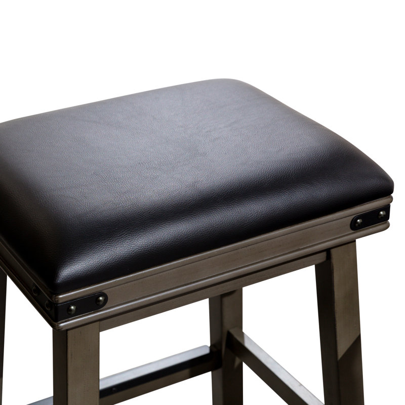 Tabouret de bar moderne et élégant avec siège en cuir de qualité supérieure et structure en bois franc robuste