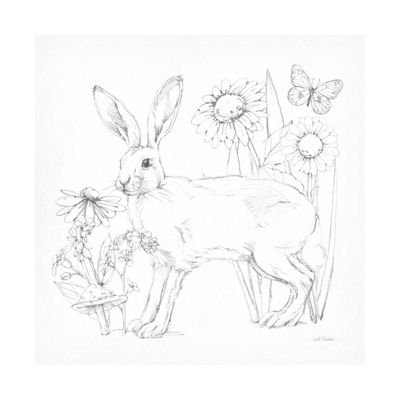 «Leslie in the Garden III», reproduction sur toile tendue, H 24 po x l 24 po x P 2 po, Blanc