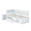 White Single Multifunctional Bed with Drawers, Bookcase & Storage Cupboard, Slatted Frame-1413147398
