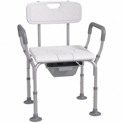 3-in-1 Multifunctional Shower Chair with Commode Bucket