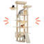 Arbre à chat à plusieurs niveaux pour chats d'intérieur avec hamac, rampe à gratter, perchoirs supérieurs, condos confortables et poteaux à gratter-678208135