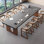 Gray + Nut-brown Rectangular Solid Wood desk
