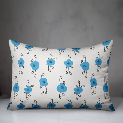Blue Blooms Throw Pillow