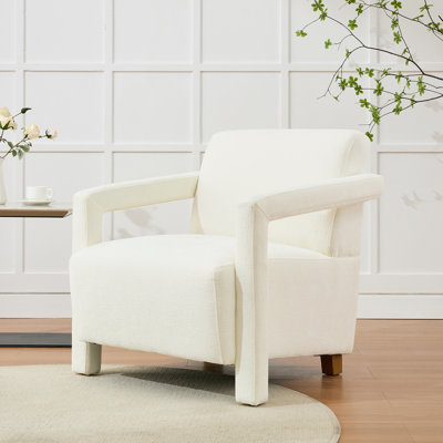 29.9" W Chenille Upholstered Armchair with Solid Wood Frame