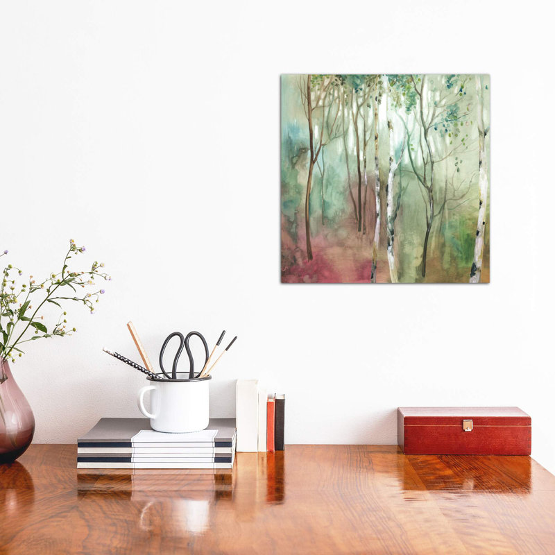 Birch In The Fog I by Allison Pearce - Wrapped Canvas Painting, 45.72 cm H x 45.72 cm W x 1.91 cm D