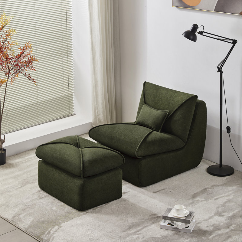 Méridienne compressée avec repose-pieds, canapé moderne pour les petits espaces, canapé rembourré confortable pour le salon, la chambre à coucher ou le studio