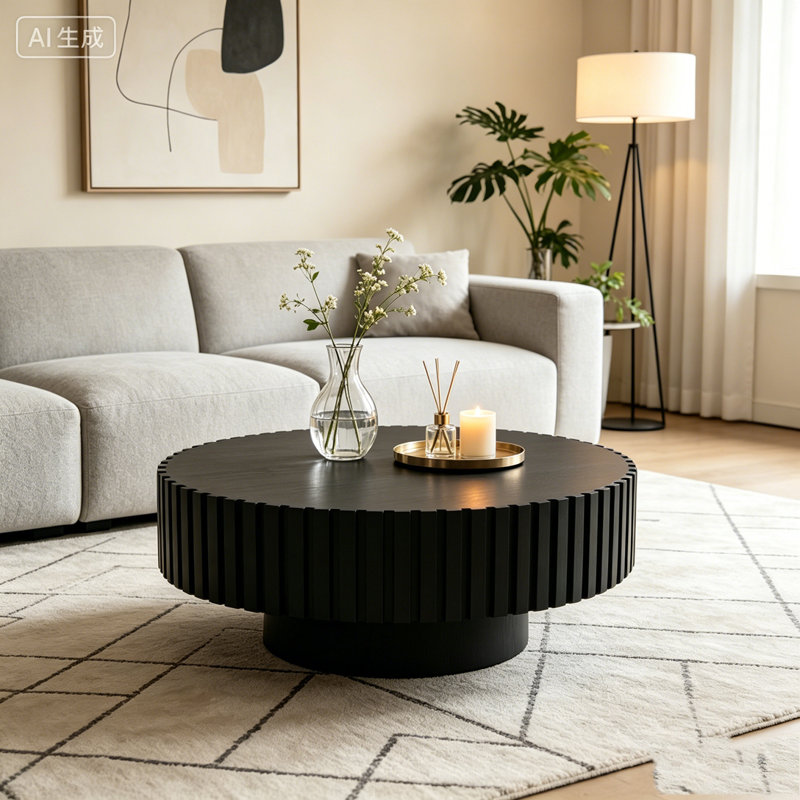 Table basse ronde, Noir, noir, noir, noir
