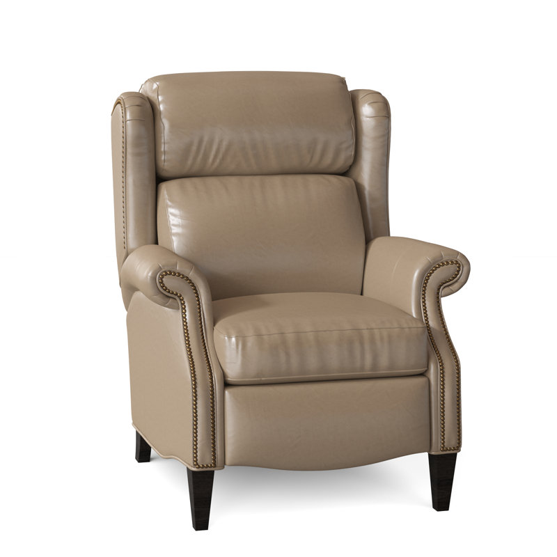 Miller Recliner, Aline Fumo Genuine Leather, Cobblestone, French Natural