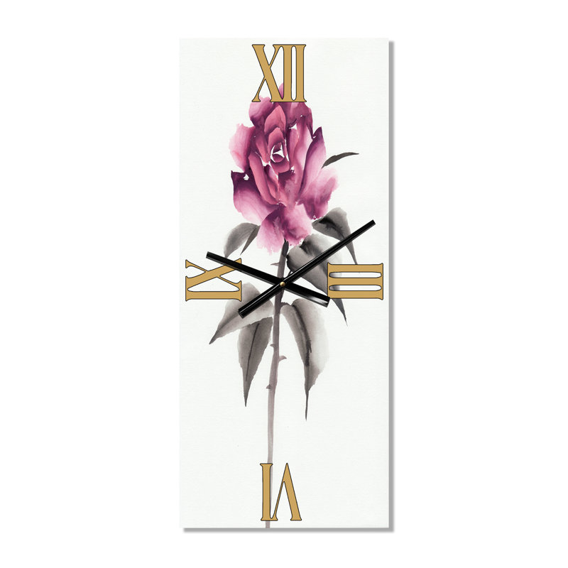 Horloge murale rétro rose, Grand