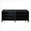 Armoires, noir minimaliste & amp; Armoire de rangement polyvalente dorée avec tablettes réglables, largeur 62,9 po | Panneau de particules et panneau de fibres à densité moyenne | Salon