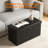 Fireproof And Waterproof Storage Ottoman Bench With Lock, 30 Inch Fire-Resistant Leather Storage Chest For Documents And Valuables, Foldable Footrest Stool With 700 Lb Capacity
