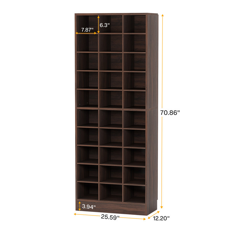 30 Pair Shoe Storage Cabinet, Espresso