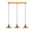 Elegant Gold Chandelier, Adjustable Height 29 - 42.9 Inches | Metal Body, 22 x 8.7 Inches Cap | 3 x E27 Max 40W Sockets (Bulbs Not Included) | Perfect for Living Room, Dining Room & Modern Décor