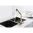 High Arc Pull Down Kitchen Faucet In Gold And Stainless - Smooth Operation For Effortless Use Steel Sink With Dual Spray Function Easy Installation Without Plumber-1082450136