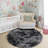 Ebern Designs Soft Fluffy Tie-Dyed Dark Grey Shag Area Rug for Living Room Bedroom Nursery Kids Room-1164655108-1164655155