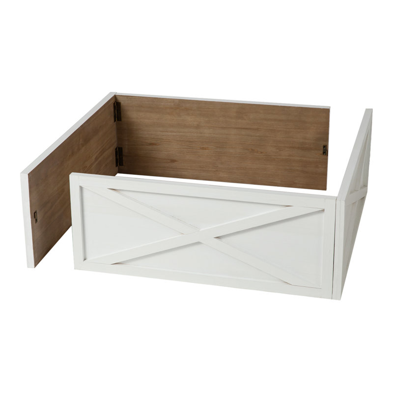 Collier pour arbre en bois blanchi 32,25 po L (KD), H 12 po x l 32,25 po x P 32,25 po, Blanc