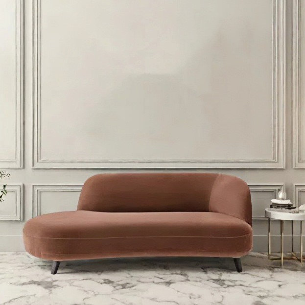 Méridienne simple au design créatif et moderne, Ocre, Face à la droite