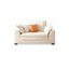 Chaise avec accoudoirs en velours blanc crème