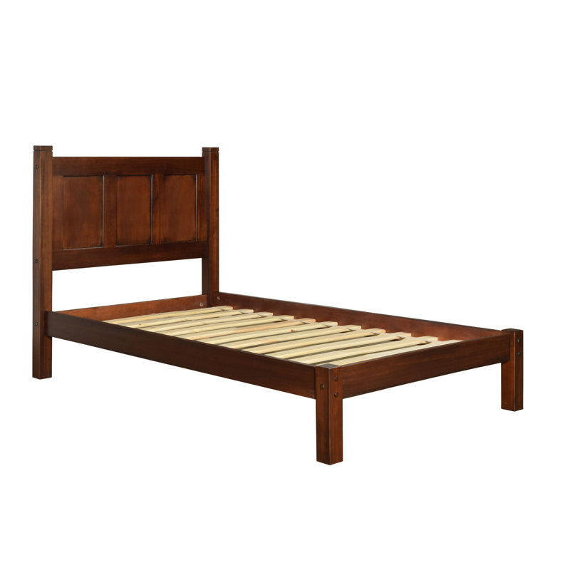 Lit plateforme en bois massif Shaker, Cerisier, Simple