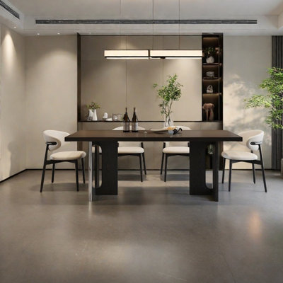 High-end light luxury solid wood dining table